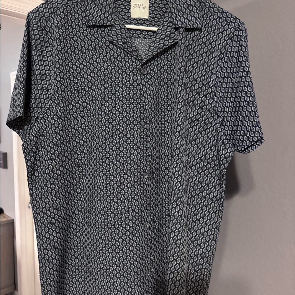 Goodfellow & Co Navy Blue and white Button Up Shirt